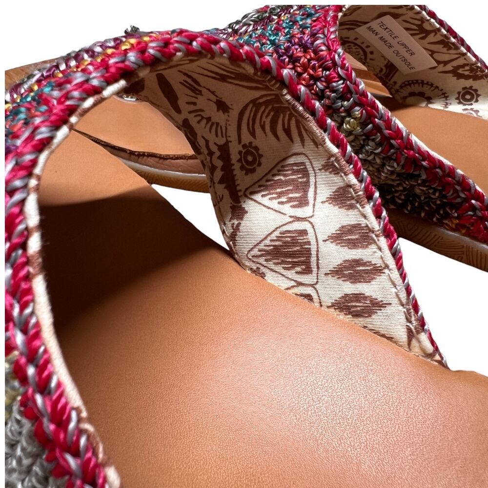 THE SAK Shana Thong Women Size 6 Sandals Crochet Multi Color Beachwear Dresses - Picture 10 of 12